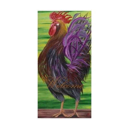 Gigi Begin 'Welcome Rooster' Canvas Art,12x24